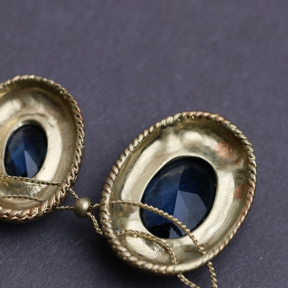 Carolee Lux Tranquil Blues Oval Frontal Necklace - Picture 5 of 6